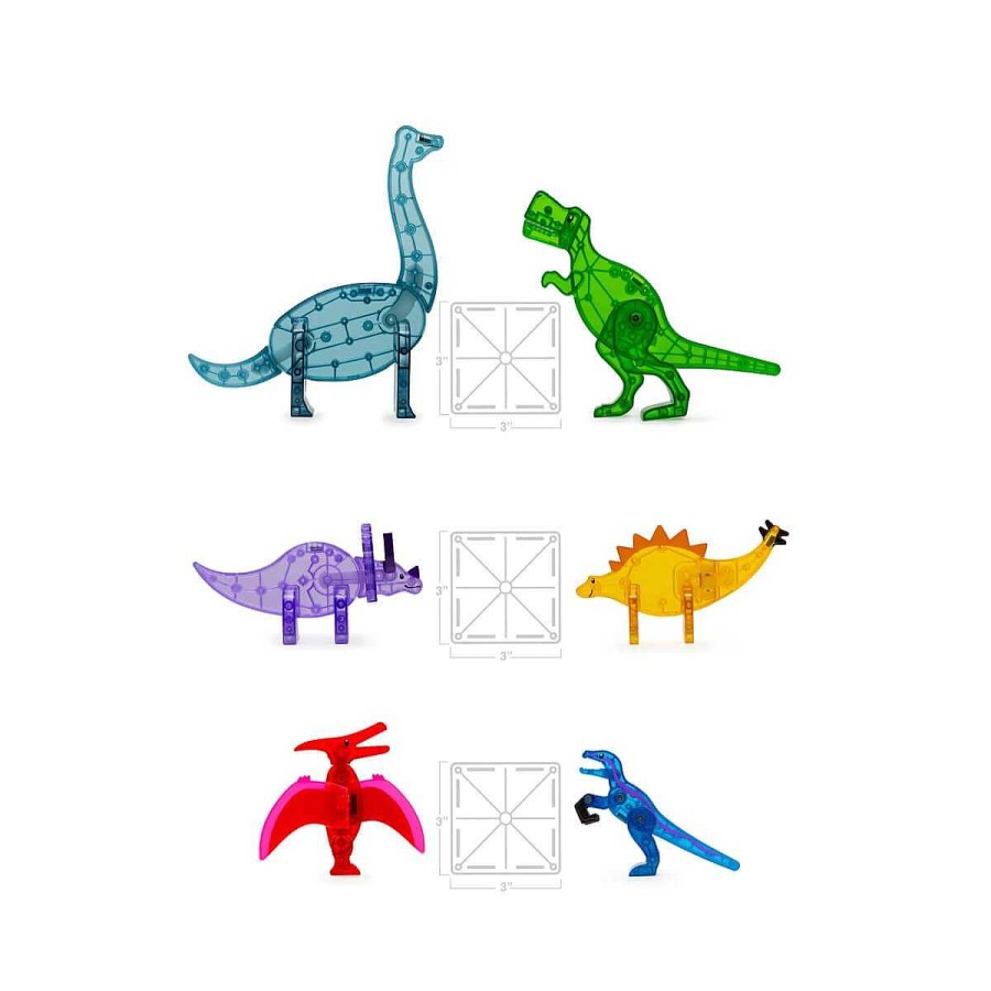 Juguetes Y Juegos Educativos Érase una vez | Construcciones 3D Magna Tiles Dinosaurios Xl