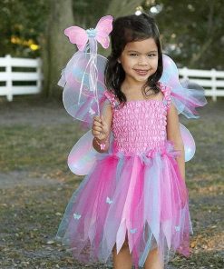 Disfraces Infantiles Érase una vez | Vestido De Hada Mariposa Rosa 5-6 A Os