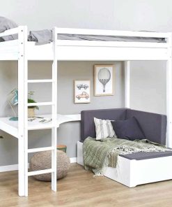 Mobiliario Y Decoraci N Érase una vez | Cama Infantil Altura Alta Con Escritorio Y M Dulo Lounge