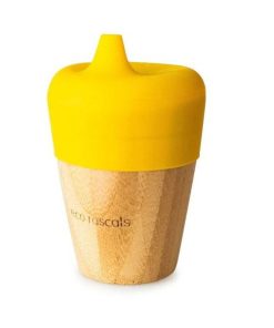 Puericultura Érase una vez | Vaso De Bamb Con Tapa De Silicona Color Amarillo